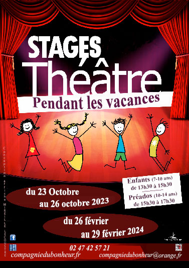 Affiche sStages theatre enfants preados 2023 2024 1